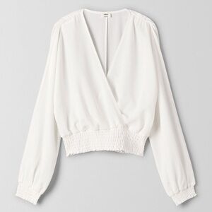 Wilfred Cropped V Neck Wrap Blouse